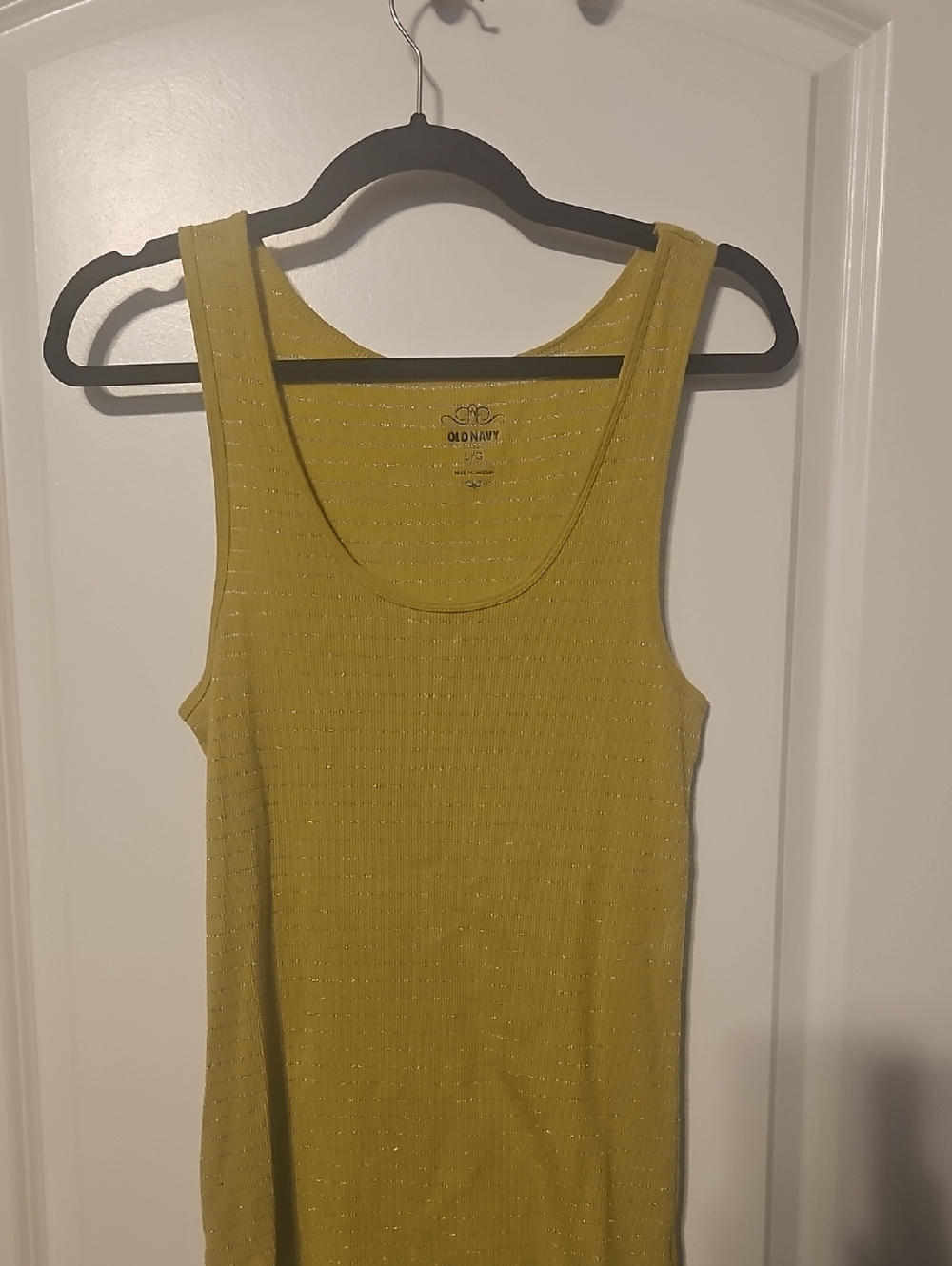 Old Navy Yellow Tank Top with Metallic Thread